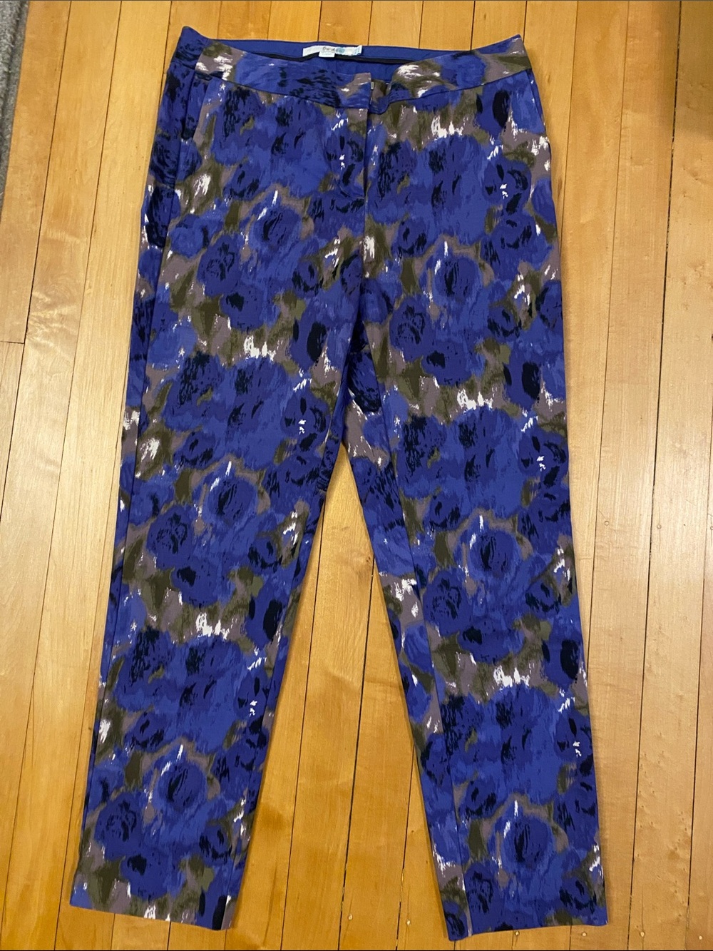 Boden Blue-Violet Floral Skinny Ankle Pants